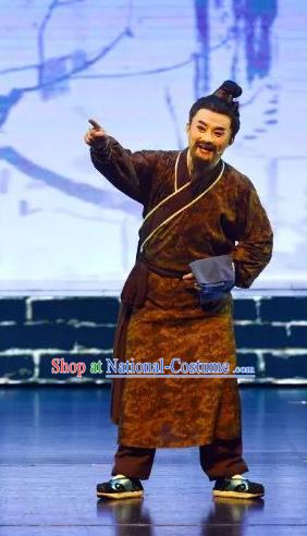 Chinese Huangmei Opera Garment Taibai Drunk Costumes and Headwear An Hui Opera Boatman Apparels Clothing