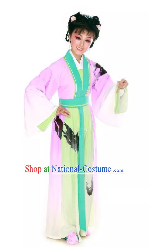 Chinese Huangmei Opera Diva Costumes and Headpieces Taibai Drunk Traditional Anhui Opera Actress Dress Garment Young Lady Apparels