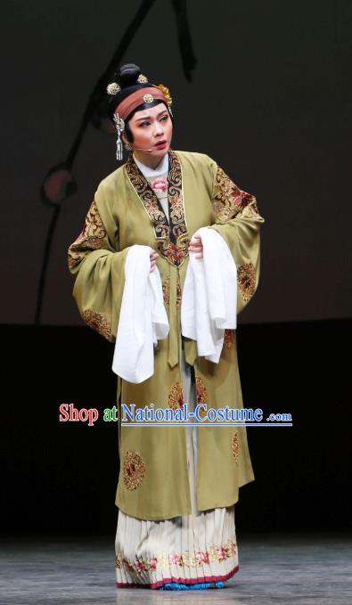 Chinese Shaoxing Opera Elderly Female Dress The Jade Hairpin Yue Opera Garment Costumes Rich Dame Apparels and Headdress