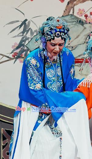 Chinese Shaoxing Opera Old Woman Dress The Jade Hairpin Yue Opera Costumes Elderly Female Apparels Garment and Headpieces