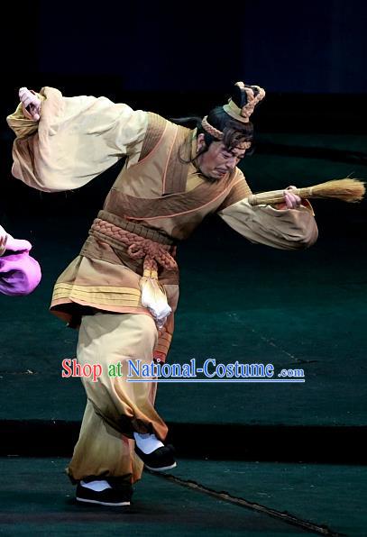 Chinese Huangmei Opera Farmer Xiao Qiao Chu Jia Costumes and Headwear An Hui Opera Civilian Male Apparels Clothing