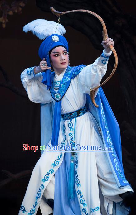 Chinese Shaoxing Opera Young Male Garment Classical Yue Opera Desert Prince Niche Apparels Costumes and Hat