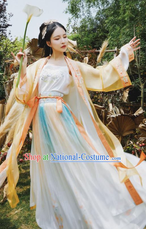 Ancient Chinese Young Lady Apparels Women Historical Costumes Traditional Song Dynasty Female Hanfu Dress