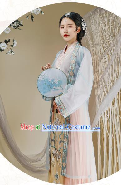 Ancient Chinese Traditional Women Hanfu Dress Young Lady Apparels Song Dynasty Historical Costumes Complete Set