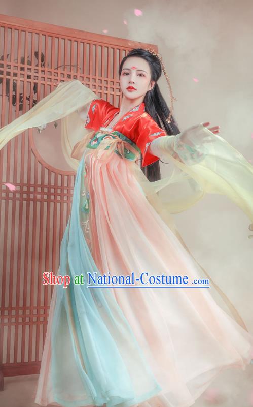 Chinese Tang Dynasty Royal Princess Historical Costumes Ancient Palace Lady Hanfu Dress China Traditional Apparels