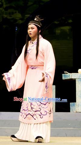 Chinese Huangmei Opera Xiaosheng Costumes and Headwear An Hui Opera Yu Mei Qing Chou Apparels Young Male Clothing