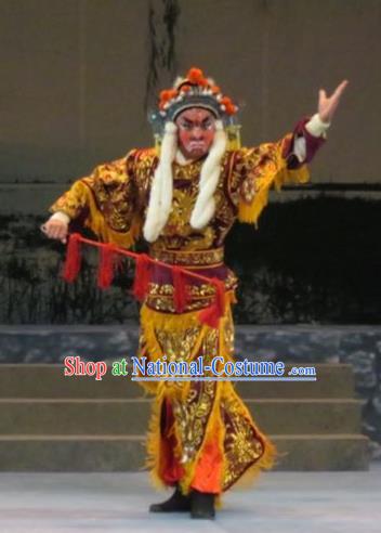 Geng Niang Chinese Ping Opera Jing Role Costumes and Headwear Pingju Opera Martial Man Apparels Takefu Clothing