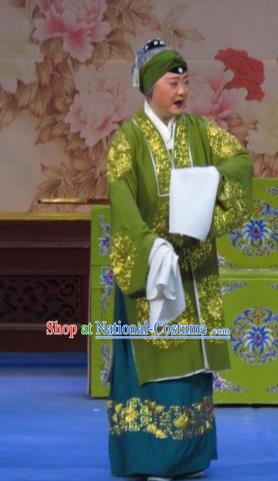 Chinese Ping Opera Zhu Hen Ji Old Dame Apparels Costumes and Headdress Traditional Pingju Opera Pantaloon Dress Garment