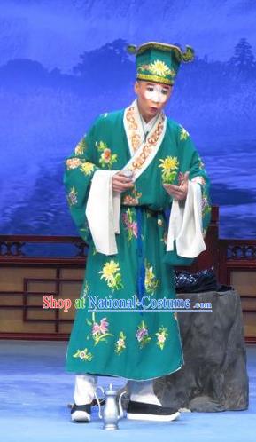 Zhu Hen Ji Chinese Ping Opera Chou Male Costumes and Headwear Pingju Opera Clown Song Cheng Apparels Clothing