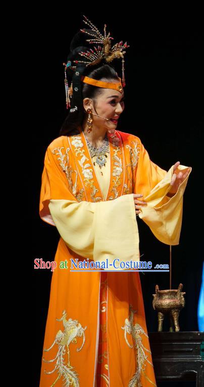 Chinese Huangmei Opera Young Mistress Wang Xifeng Garment Costumes and Headpieces Dream of Red Mansions Traditional Anhui Opera Hua Tan Dress Apparels