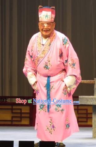 Zhu Hen Ji Chinese Ping Opera Chou Costumes and Headwear Pingju Opera Clown Male Song Cheng Apparels Clothing