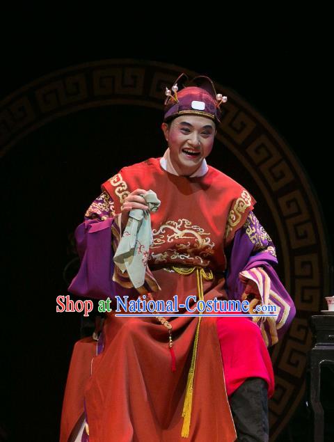 Dream of Red Mansions Chinese Huangmei Opera Rich Childe Costumes and Headwear Chun Jiang Yue An Hui Opera Young Male Xue Pan Apparels Clothing