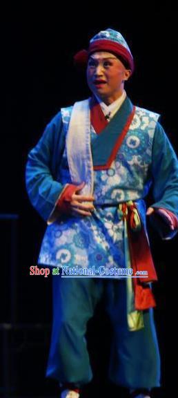 Liang Xiao Chinese Ping Opera Waiter Costumes and Headwear Pingju Opera Figurant Young Male Apparels Clothing