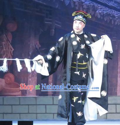 Bao Gong San Kan Butterfly Dream Chinese Ping Opera Wusheng Costumes and Headwear Pingju Opera Apparels Martial Male Clothing