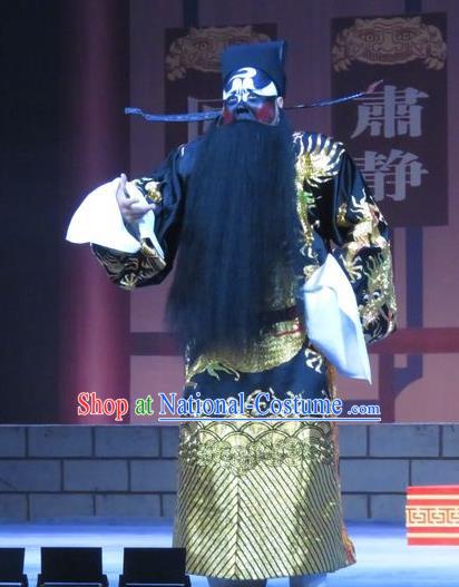 Chinese Ping Opera Official Bao Gong San Kan Butterfly Dream Costumes and Headwear Pingju Opera Elderly Male Apparels Clothing