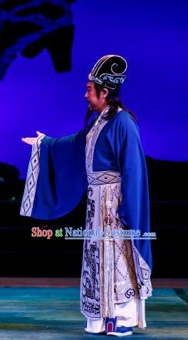 The Sword of Zhong Li Chinese Ping Opera Official Costumes and Headwear Pingju Opera Elderly Male Apparels Clothing