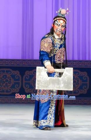 Qian Kun Belt Chinese Ping Opera Takefu Wusheng Costumes and Headwear Pingju Opera Martial Male Apparels Clothing