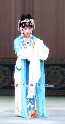 Chinese Ping Opera Rich Female Liu Hua Costumes The Wrong Red Silk Apparels and Headpieces Traditional Pingju Opera Dress Diva Garment