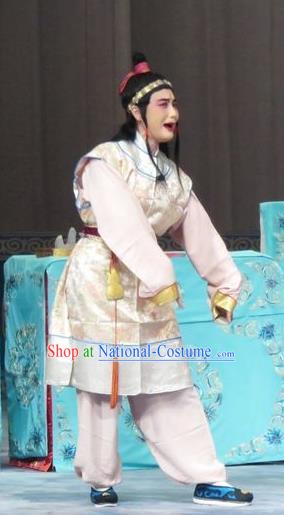 The Wrong Red Silk Chinese Ping Opera Wa Wa Sheng Costumes and Headwear Pingju Opera Young Boy Apparels Clothing