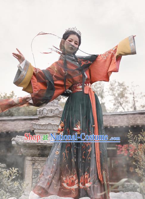 Chinese Ancient Imperial Consort Hanfu Dress Apparels Traditional Jin Dynasty Noble Female Historical Costumes for Women