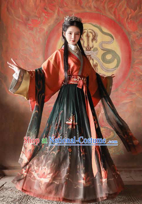 Chinese Ancient Imperial Consort Hanfu Dress Apparels Traditional Jin Dynasty Noble Female Historical Costumes for Women