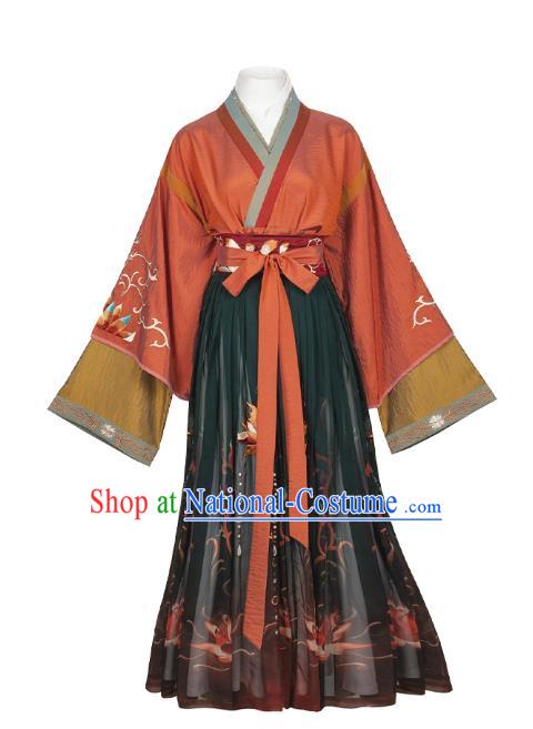 Chinese Ancient Imperial Consort Hanfu Dress Apparels Traditional Jin Dynasty Noble Female Historical Costumes for Women