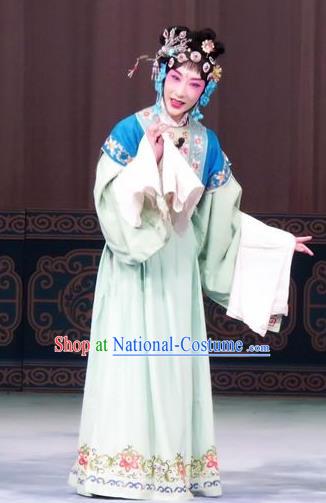 Chinese Ping Opera Hua Tan Liu Yue Costumes The Wrong Red Silk Apparels and Headpieces Traditional Pingju Opera Diva Dress Actress Garment