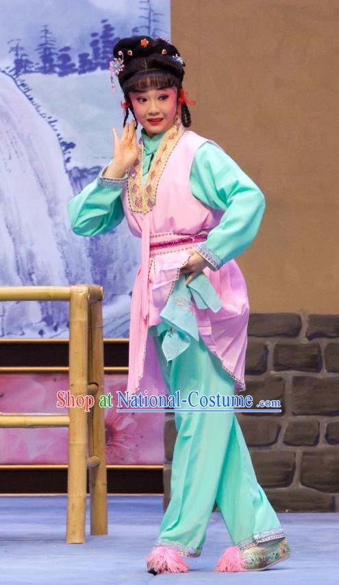 Chinese Ping Opera Hua Tan Fei Jie Apparels Costumes and Headpieces Traditional Pingju Opera Young Lady Dress Garment