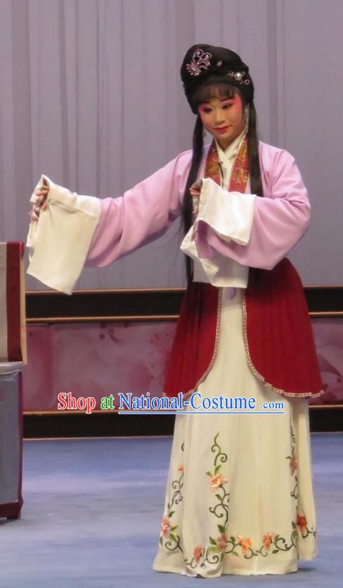 Chinese Ping Opera Young Female Fei Jie Apparels Costumes and Headpieces Traditional Pingju Opera Hua Tan Dress Actress Garment