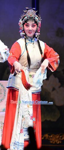 Chinese Ping Opera Xiaodan Apparels Costumes and Headpieces Remember Back to the Cup Traditional Pingju Opera Servant Girl Dress Garment