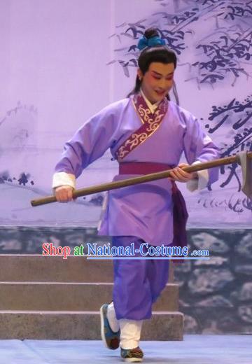 Legend of Love Chinese Ping Opera Xiaosheng Costumes and Headwear Pingju Opera Farmer Apparels Farmer Niu Lang Clothing