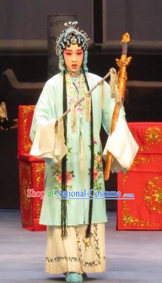 Chinese Ping Opera Diva Zhang Lanzhen Apparels Costumes and Headpieces Linjiang Post Traditional Pingju Opera Hua Tan Dress Garment