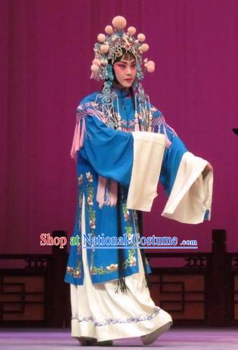 Chinese Ping Opera The Arrogant Princess Apparels Costumes and Headdress Traditional Pingju Opera Diva Dress Garment