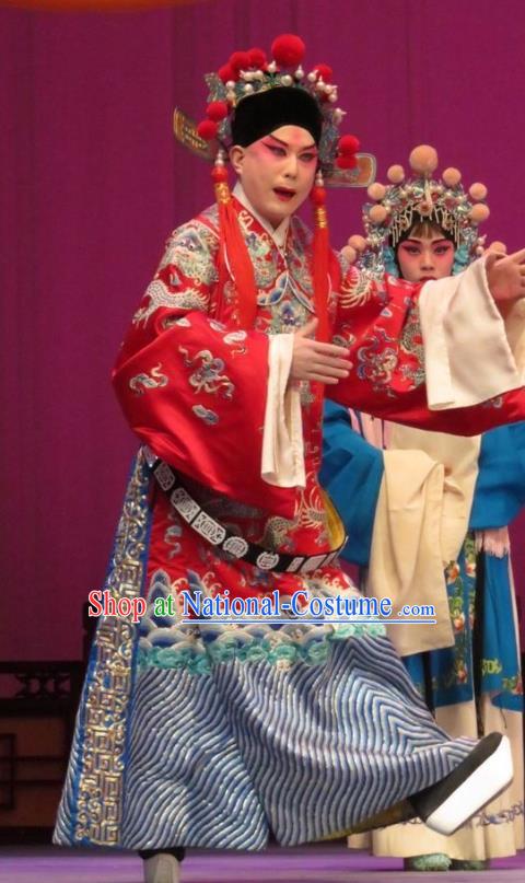 The Arrogant Princess Chinese Ping Opera Noble Childe Guo Ai Costumes and Headwear Pingju Opera Scholar Young Male Apparels Clothing