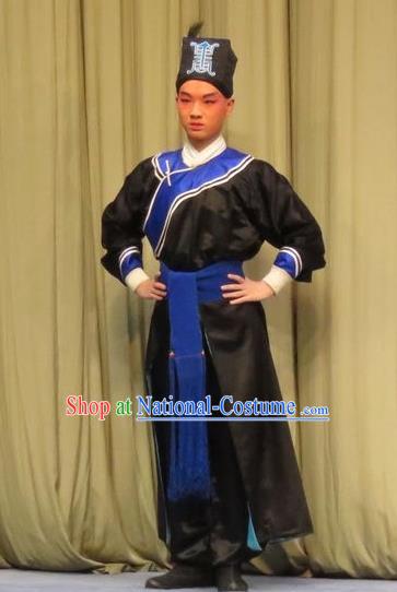 Peach Blossom Temple Chinese Ping Opera Takefu Costumes and Headwear Pingju Opera Wusheng Apparels Martial Male Clothing