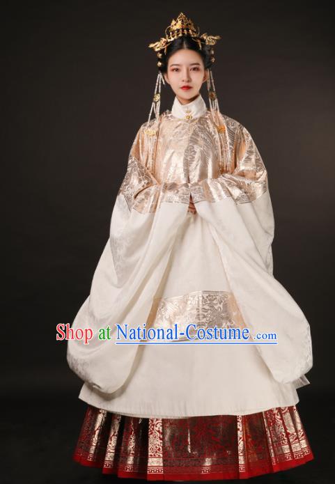 Chinese Traditional Court Royal Princess Hanfu Dress Apparels Ancient Ming Dynasty Historical Costumes Complete Set