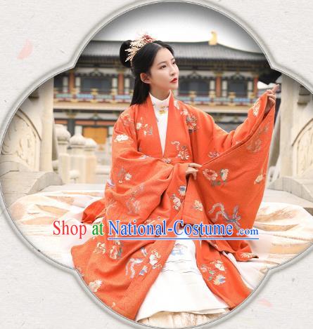 Chinese Traditional Ming Dynasty Noble Female Historical Costumes Ancient Court Princess Embroidered Hanfu Dress Apparels for Women