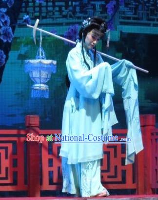 Chinese Ping Opera Diva Lin Daiyu Countess Costumes and Headpieces Baoyu and Daiyu Traditional Pingju Opera Hua Tan Dress Garment Apparels