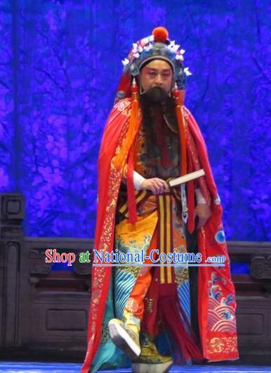 Yang Bajie You Chun Chinese Ping Opera Elderly Male Costumes and Headwear Pingju Opera Emperor Renzong Apparels Clothing