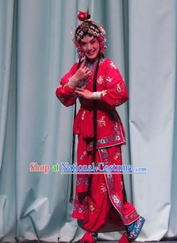 Chinese Ping Opera Young Lady Costumes Apparels and Headpieces Yang Bajie You Chun Traditional Pingju Opera Xiaodan Dress Garment