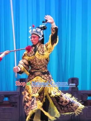 Yang Bajie You Chun Chinese Ping Opera Martial Male Costumes and Headwear Pingju Opera Wusheng Apparels Takefu Clothing