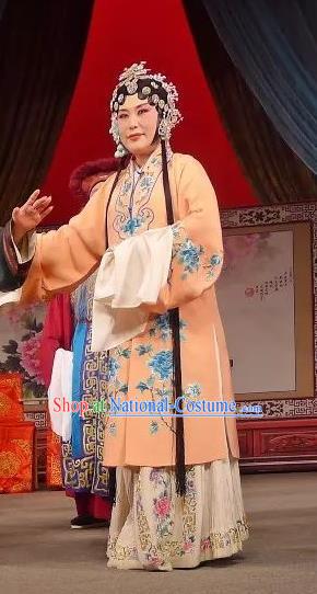 Chinese Ping Opera Diva Shanhu Costumes Apparels and Headpieces Chong Yuan Ji Traditional Pingju Opera Actress Dress Garment