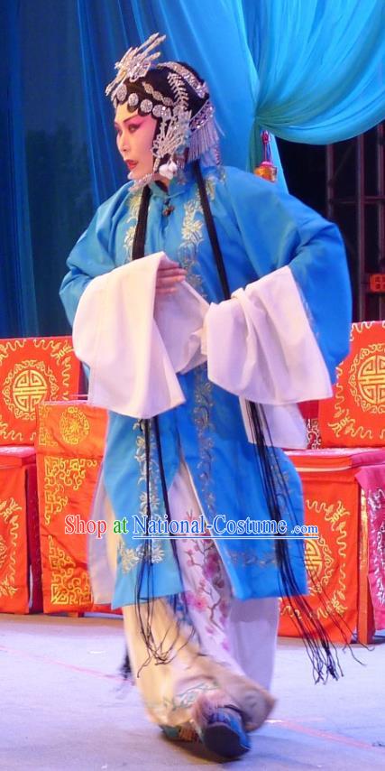 Chinese Ping Opera Tsing Yi Shanhu Costumes Apparels and Headpieces Chong Yuan Ji Traditional Pingju Opera Actress Dress Diva Garment