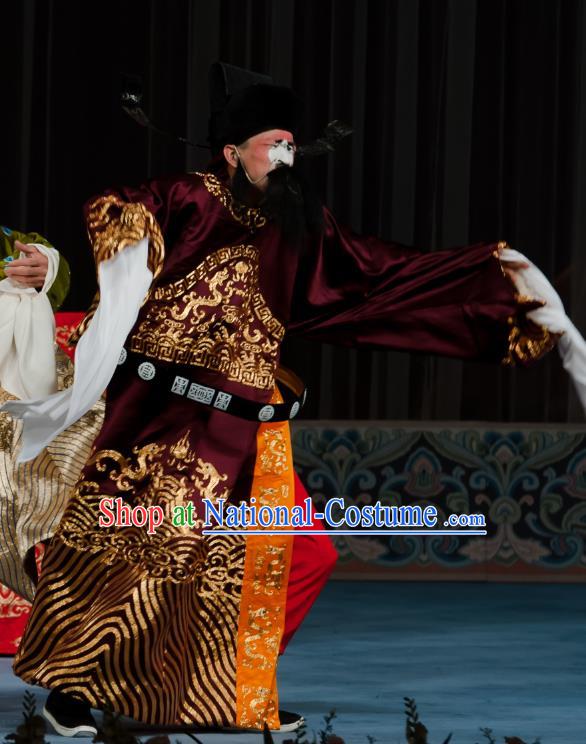 Ma Zhaoyi Chinese Ping Opera Elderly Male Costumes and Headwear Pingju Opera Laosheng Official Apparels Clothing