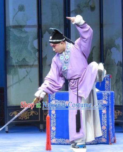 San Kan Yu Mei Chinese Ping Opera Xiaosheng Costumes and Headwear Pingju Opera Young Male Feng Jiajin Apparels Clothing