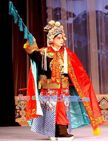 Ma Zhaoyi Chinese Ping Opera Wusheng Costumes and Headwear Pingju Opera Martial Male Wu Yuan Apparels Clothing