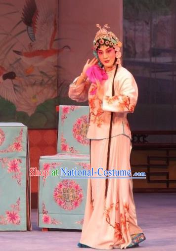 Chinese Ping Opera Actress Costumes Apparels and Headpieces Embroidered Shoes Traditional Pingju Opera Hua Tan Zhao Suqin Dress Garment