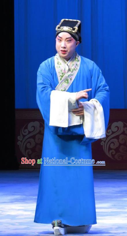 The Beautiful Courtesan Chinese Ping Opera Young Male Costumes and Headwear Pingju Opera Xiaosheng Scholar Li Jia Apparels Clothing