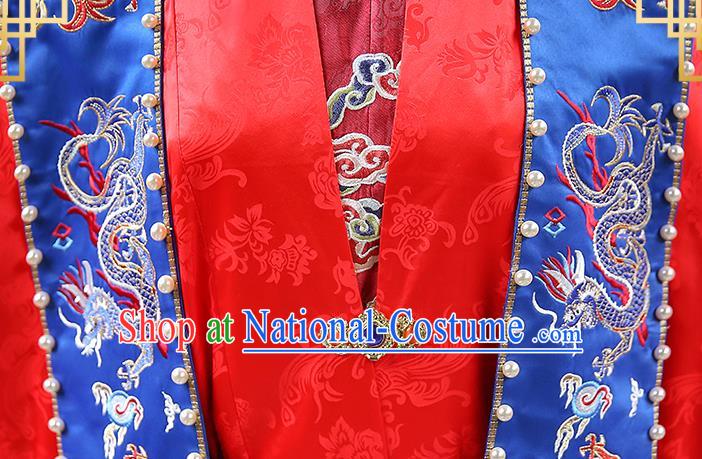 Chinese Traditional Empress Apparels Bride Red Hanfu Dress Ancient Queen Ming Dynasty Wedding Historical Costumes Complete Set