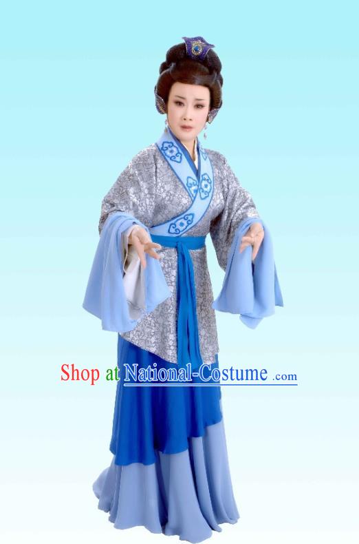 Chinese Shaoxing Opera Vieille Dame Dress Garment The Legend of Pearl Zhen Zhu Chuan Qi Yue Opera Costumes Elderly Female Apparels and Headpieces